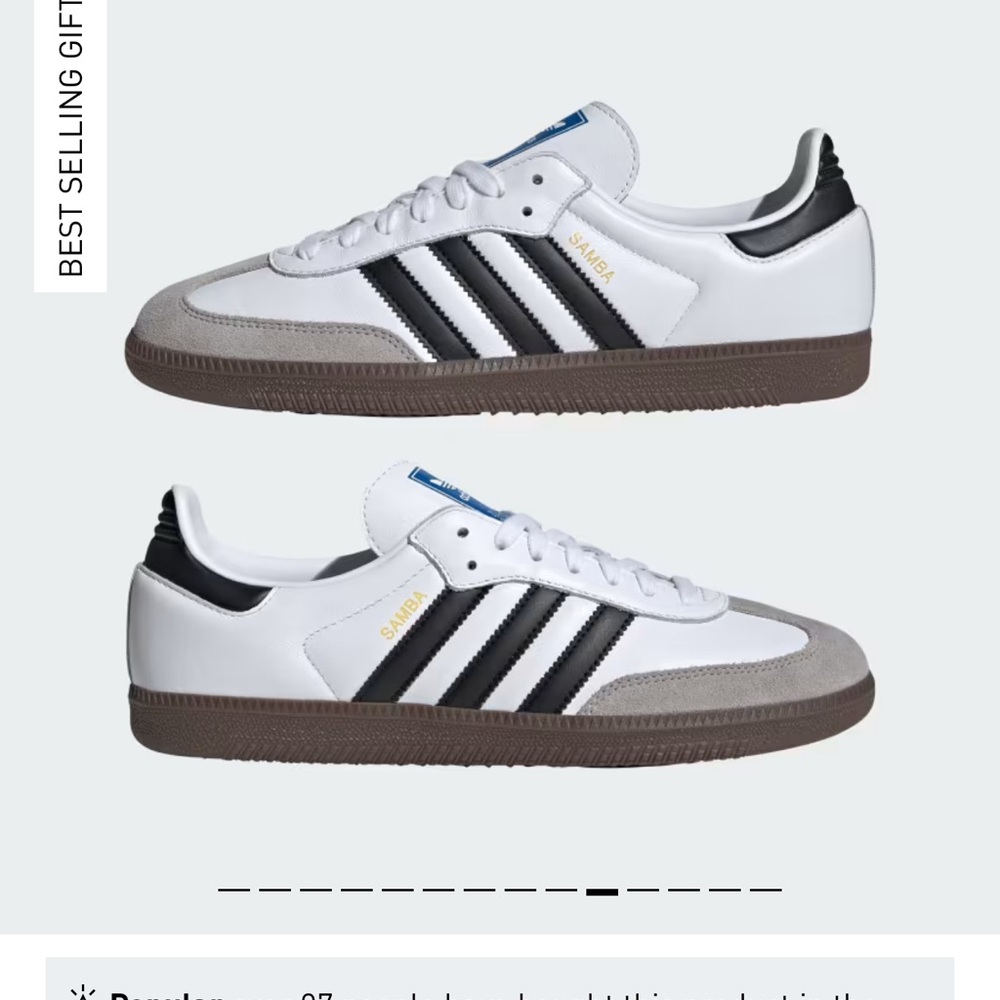 Adidas White Samba Sneakers - Picture 3 of 10